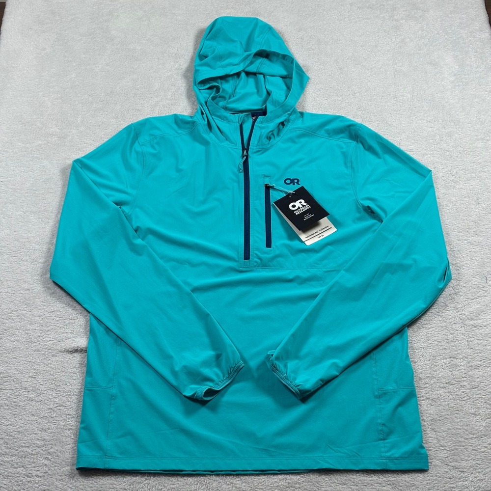Outdoor Research Astroman Air Sun Hoodie Cortez Blue Mens Medium  UPF 30 - Picture 2 of 10